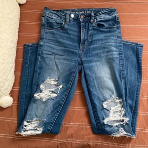 Blue distressed American Eagle jeans